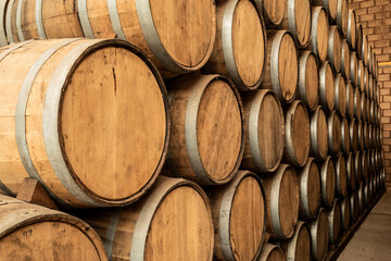 Wine barrels on old cellar
