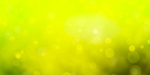 Light Green, Yellow vector background with circles.