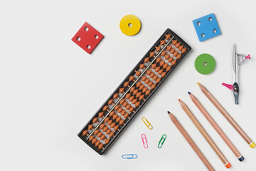 Creative lay out of mental mathematics items. Mental arithmetic for kids. School items for kids....