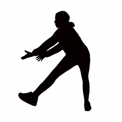 a teenager girl body silhouette vector