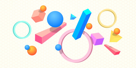 Colorful background with multiple objects