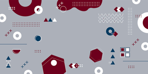 Gray background with multiple objects