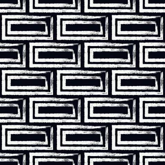 Blackout roller blinds Painting and drawing lines Ethnic motif handdrawn print. Paint brush strokes geometric seamless pattern. Freehand indigenous style background. Folk, tribal ornament. Artistic hand drawn geo design