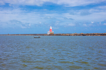 Entrance to the Port of Recife seeing Picão Lighthouse and Forth