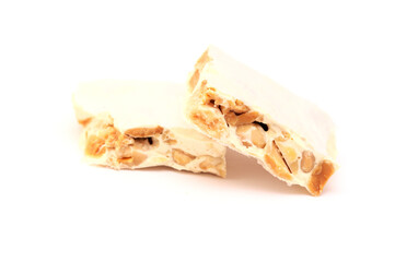 Turron of Alicante, traditional Spanish Christmas confection, isolated