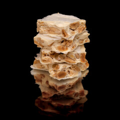 Turron of Alicante, traditional Spanish Christmas confection, isolated