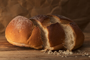 Small round potato bread, typical of Canary Islands, bought at farmers market on Gran Canaria
