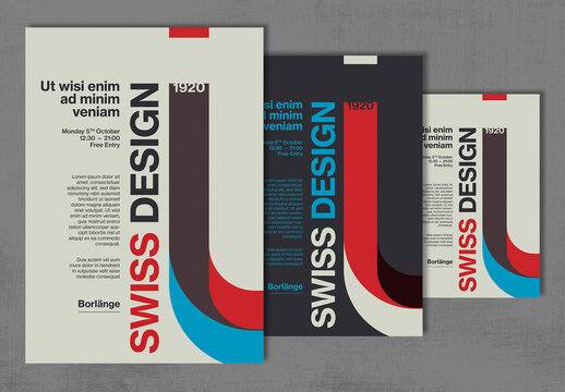Swiss Style Composition Poster Layout with Creative Typography