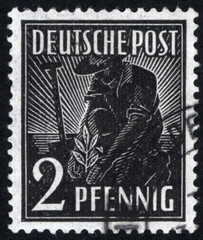 Obraz premium Postage stamps of the German Empire. Stamp printed in the German Empire. Stamp printed by German Empire.