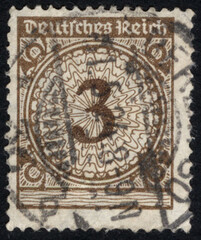 Postage stamps of the German Empire. Stamp printed in the German Empire. Stamp printed by German Empire.