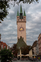 Clock Tower of the Town Hall in Straubing, Bavaria