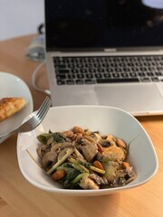 Asian food consumed while working in remote 