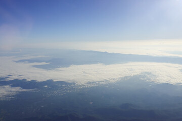 Scenery of aerial scape, view from airplane
