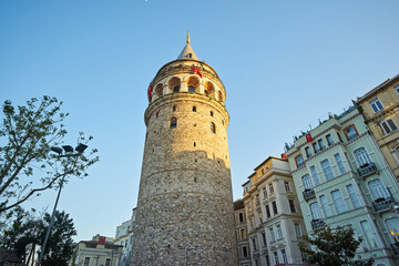 Fototapeta na wymiar Galata Tower is one of Istanbul's most visited tourist attractions.