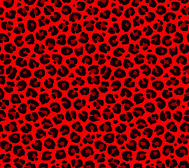 Fototapeta na wymiar Seamless red jaguar fur pattern