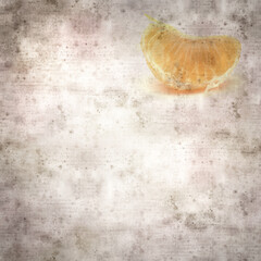 Obraz na płótnie Canvas square stylish old textured paper background with small ripe satsuma mandarin 