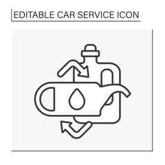  Oil change line icon. Removing used oil in your engine and replacing it with clean. Car service concept. Isolated vector illustration. Editable stroke