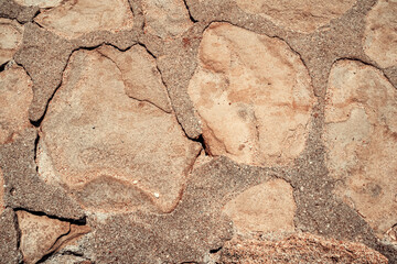 Stone wall background natural color. Closeup
