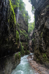 Scenic Partnach gorge near Garmisch-Partenkirchen in the Bavarian alps