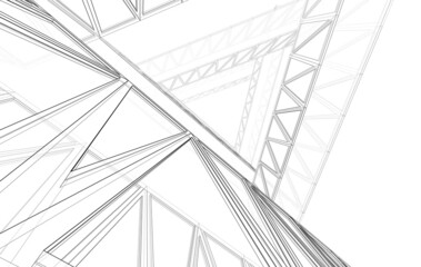 abstract architecture background digital 3d illustration