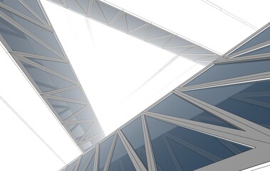 abstract architecture background digital 3d illustration
