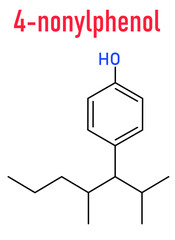 Nonylphenol endocrine disruptor molecule. Skeletal formula.