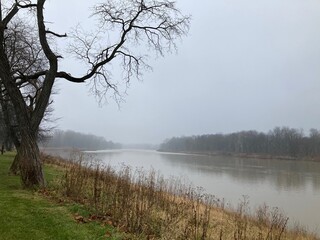 morning on the river in winter