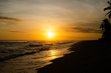 sunset on palomino beach colombia 