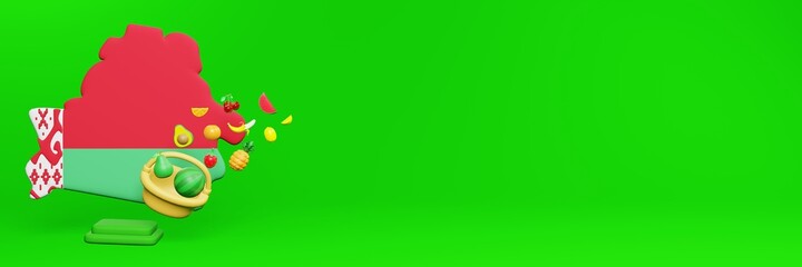 3d rendering of fruit consumption in Belarus for data display and social media