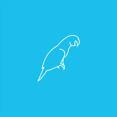 macaw bird logo vector template line art
