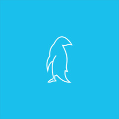 penguin logo vector template line art