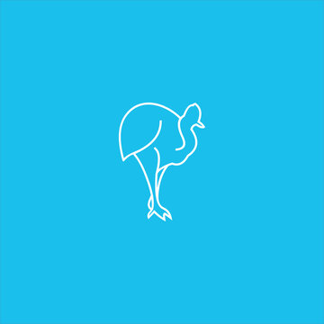 recommend clip art: cassowary logo vector template line art