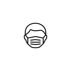 Man face with mask icon vector illustration