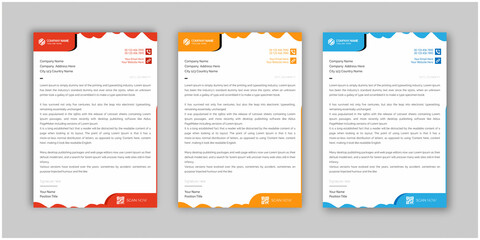Corporate modern minimal Business letterhead design template