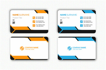 Corporate modern minimal business card design template

