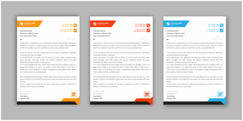 Corporate modern minimal Business letterhead design template