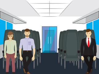 Electric train car interior.