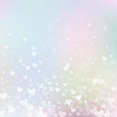 White heart love confettis. Valentine's day gradie