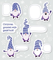 Christmas gnomes. Vector illustration in cartoon style. - 475206962