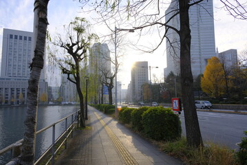 Fototapeta premium Imperial palace with moat, Tokyo, 12/12/2021