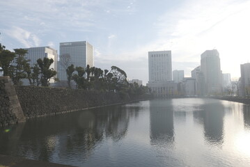 Imperial palace with moat, Tokyo, 12/12/2021