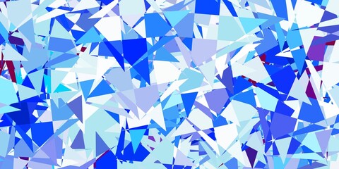 Light blue, red vector background with polygonal forms.