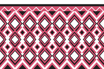 ethnic pattern with geometric seamless in red and black color for fabric