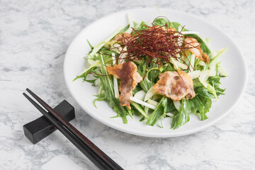 豚肉と水菜のサラダ