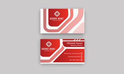 Vector creative business card template with triangles, squares, round, waves for business, technology. Simple and clean design with a logo and a place for a photo. Creative layout corporate identity, 