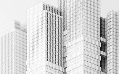 Fototapeta premium Urban building during the day, modular building,3d rendering.