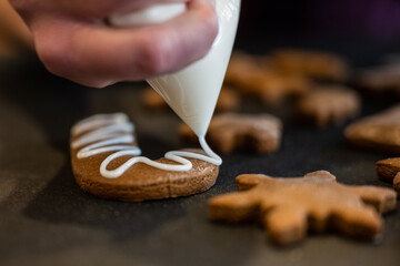 Gingerbread Candy Cane Receives its Icing