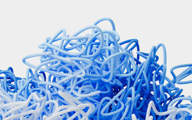 Abstract lines intertwine, 3d rendering.