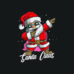 cute santa claus dabbing dance
