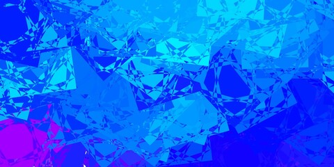 Light Pink, Blue vector background with triangles.